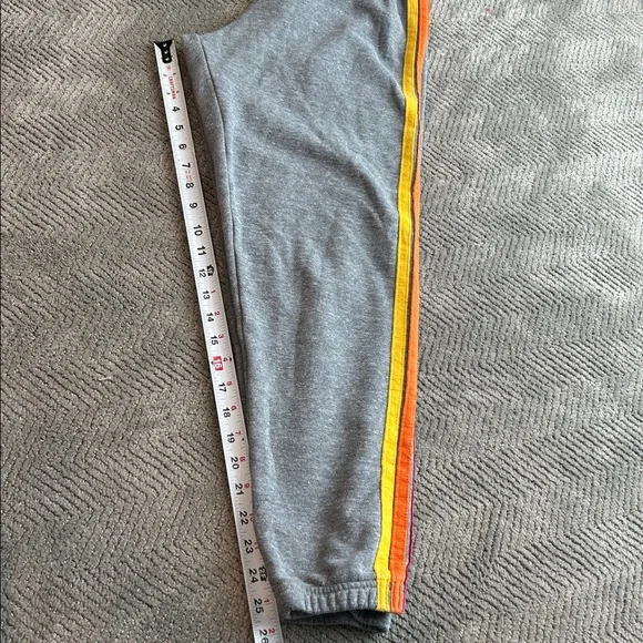 Aviator Nation Gray Joggers with Rainbow Side Stripe 5 SWEATPANTS - Size XSmall - Picture 12 of 14